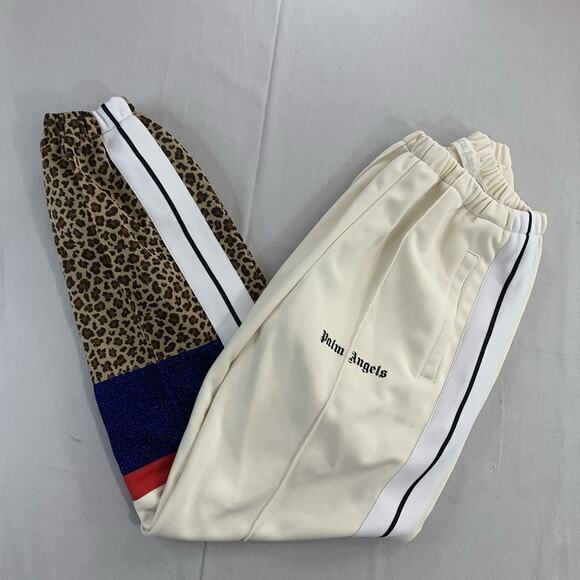 PALM ANGELS White Leopard V Colorblock Jogger Track Pants Adult Size XS - Picture 1 of 11